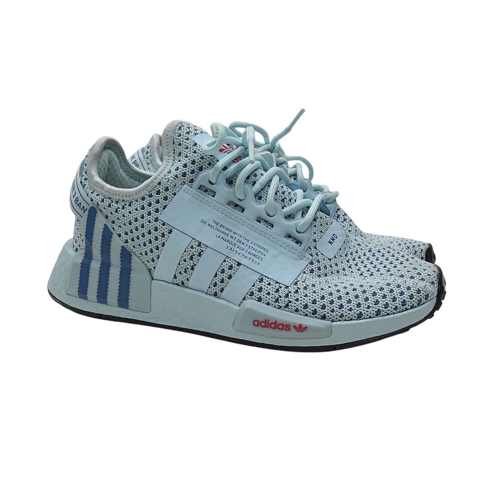 Adidas NMD R1 Light Blue Knit Running Sneakers Women's US 5.5‎